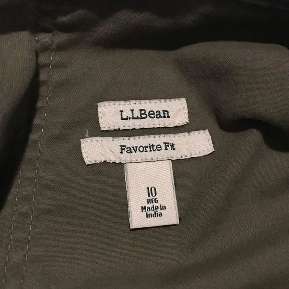 L. L. Bean Women's Shorts Size 10 Green Cargo Pockets Drawstring Cotton Spandex - Picture 3 of 9